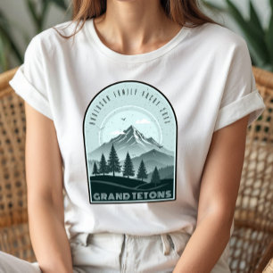 Retro Berg Familievakantie Teal ID1136 Tri-Blend Shirt