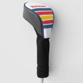Retro berg over strepen met naam golfheadcover (Schuin)