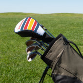 Retro berg over strepen met naam golfheadcover (Insitu)