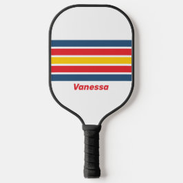 Retro Berg Over Strepen met Naam Pickleball Paddle