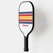 Retro Berg Over Strepen met Naam Pickleball Paddle (Links)
