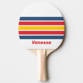 Retro Berg Over Strepen met Naam Tafeltennisbatje