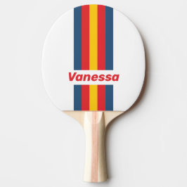 Retro Berg Pin Strepen met Naam Tafeltennisbatje