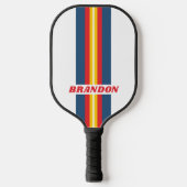 Retro Berg Rally Strepen met Naam Pickleball Paddle (Voorkant)