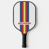 Retro Berg Rally Strepen met Naam Pickleball Paddle (Achterkant)