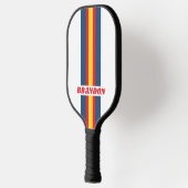 Retro Berg Rally Strepen met Naam Pickleball Paddle (Links)