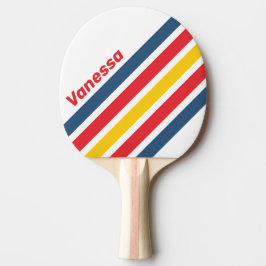 Retro Berg Schuin Strepen met Naam Tafeltennisbatje