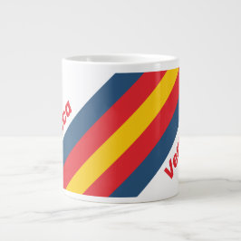 Retro Berg Strepen met Naam Grote Koffiekop