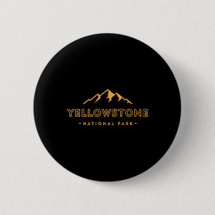Retro berg Yellowstone National Park Wandelen Zo Ronde Button 5,7 Cm
