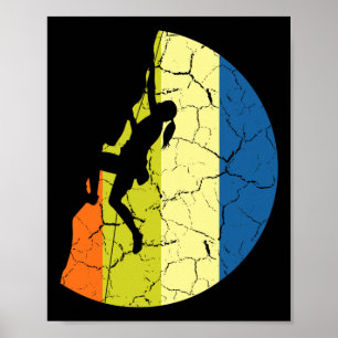 Retro bergbeklimmen vintage berg klimmer T-shirt_ Poster