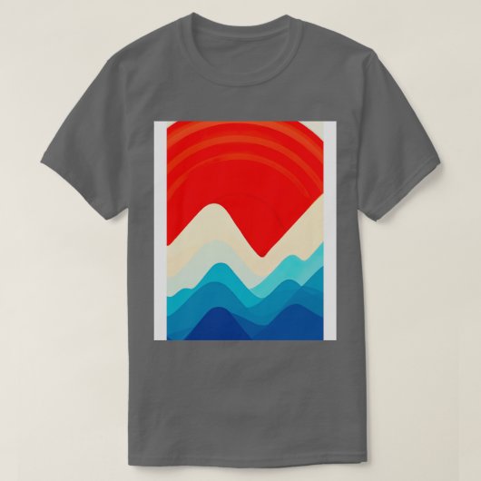 Retro Bergen en Zon 1 T-shirt (Design voorkant)