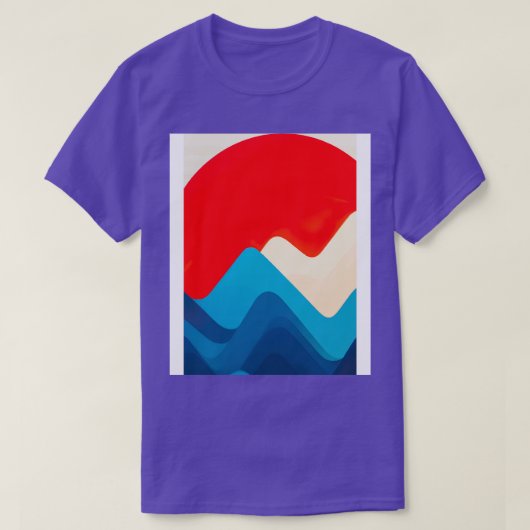 Retro Bergen en zon T-shirt (Design voorkant)