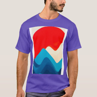 Retro Bergen en zon T-shirt