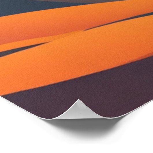 Retro bergen landschap zonsondergang illustratie poster (Hoek)