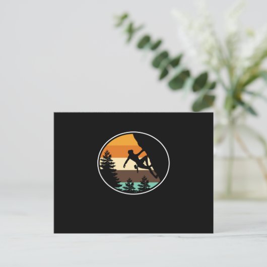 Retro  bergklimmer aankondigingskaart (Staand voorkant)