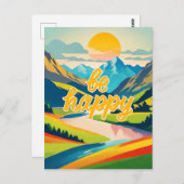 Retro berglandschap briefkaart (Voorkant / Achterkant)