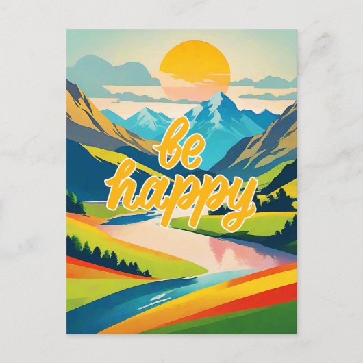 Retro berglandschap briefkaart (Voorkant)