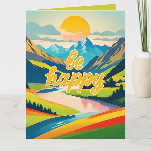 Retro berglandschap kaart (Voorkant)