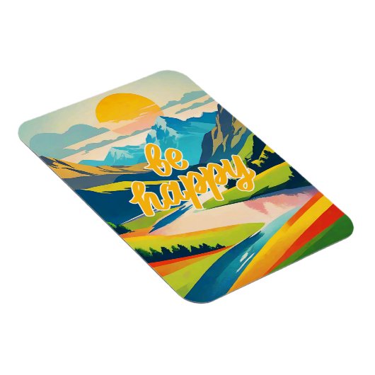 Retro berglandschap magneet (Rechterzijde)