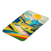 Retro berglandschap magneet (Linkerzijde)