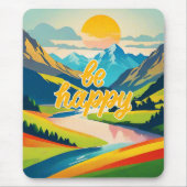 Retro berglandschap muismat (Voorkant)