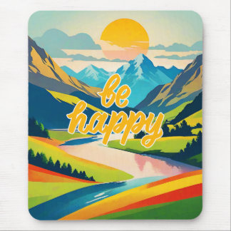 Retro berglandschap muismat