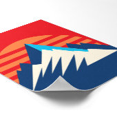 Retro Berglandschap Tekening Poster (Hoek)