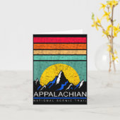 Retro bergsilhouet appalachian trail kaart (Gele Bloem)