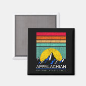 Retro bergsilhouet appalachian trail magneet (Voorkant / Achterkant)