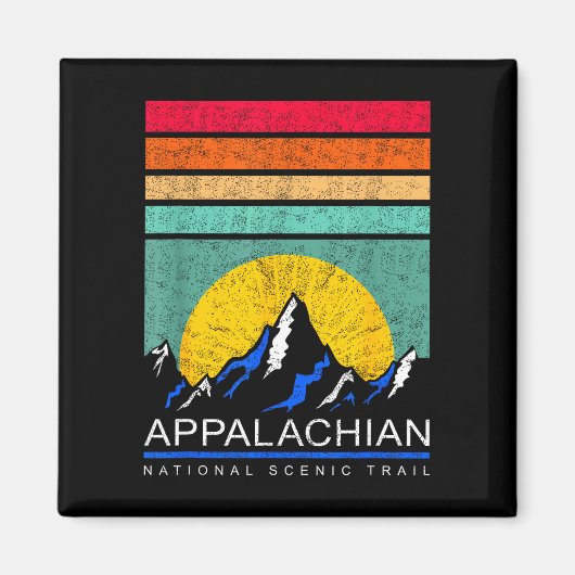 Retro bergsilhouet appalachian trail magneet (Voorkant)