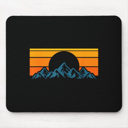 Retro bergsilhouet muismat (Voorkant)