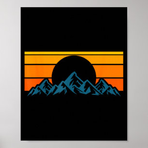 Retro bergsilhouet poster