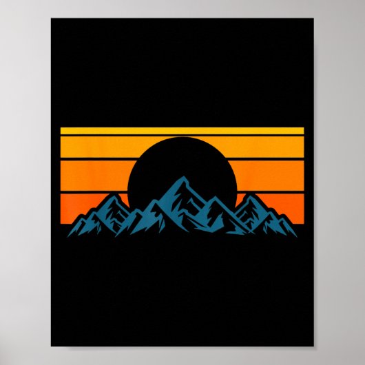 Retro bergsilhouet poster (Voorkant)