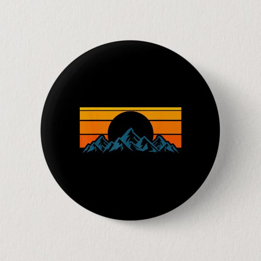 Retro bergsilhouet ronde button 5,7 cm (Voorkant)