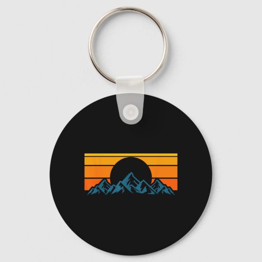 Retro bergsilhouet sleutelhanger (Voorkant)
