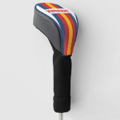 Retro bergspeld met naam golfheadcover (Schuin)