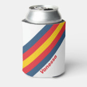 Retro bergstrepen met naam blikjeskoeler (Blikje Achterkant)