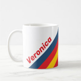 Retro bergstrepen met naam koffiemok