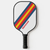 Retro bergstrepen met naam pickleball paddle (Voorkant)