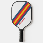 Retro bergstrepen met naam pickleball paddle (Achterkant)
