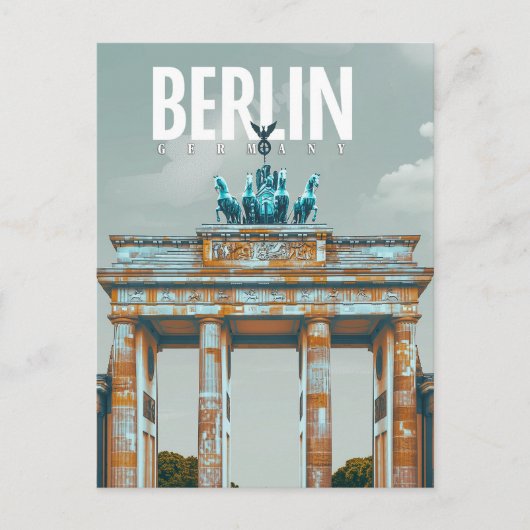 Retro Berlijn: Brandenburger Tor Reizen Briefkaart (Voorkant)