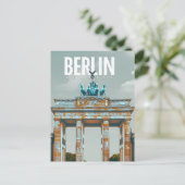 Retro Berlijn: Brandenburger Tor Reizen Briefkaart (Staand voorkant)
