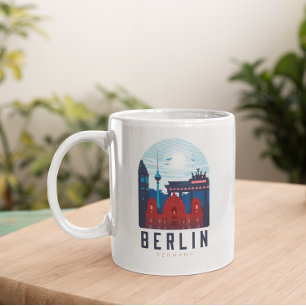 Retro Berlin Skyline Duitsland Koffiemok