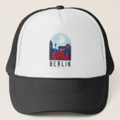 Retro Berlin Skyline Duitsland Trucker Pet (Voorkant)