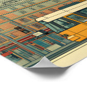 Retro Berlino Skyline Reisposter | Bauhaus Poster (Hoek)