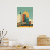 Retro Berlino Skyline Reisposter | Bauhaus Poster (Keuken)