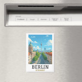 Retro Berlins Silhouette Televisietoren Skyline Ui Magneet (Insitu (Vaatwasser))