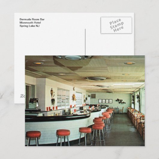 Retro Bermuda Kamer Bar  Briefkaart (Voorkant / Achterkant)