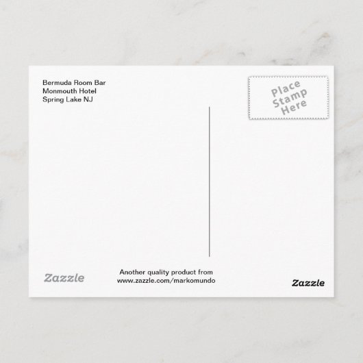Retro Bermuda Kamer Bar  Briefkaart (Achterkant)