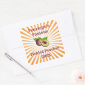 Retro beroemde geplukte perziken waarop het sticke vierkante sticker (Envelop)